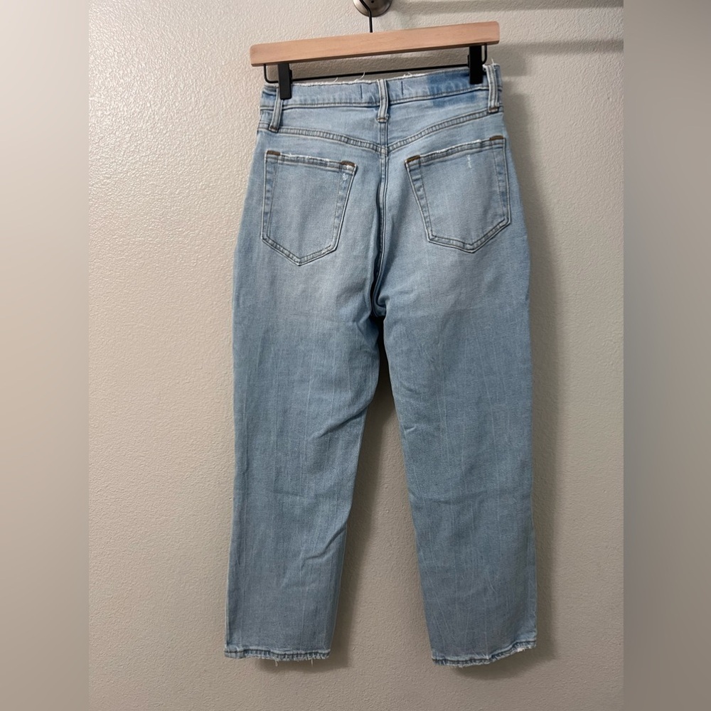 Abercrombie & Fitch Curve Love The Ankle Straight Ultra Hi Rise Jeans Blue Sz 4s - Picture 8 of 11